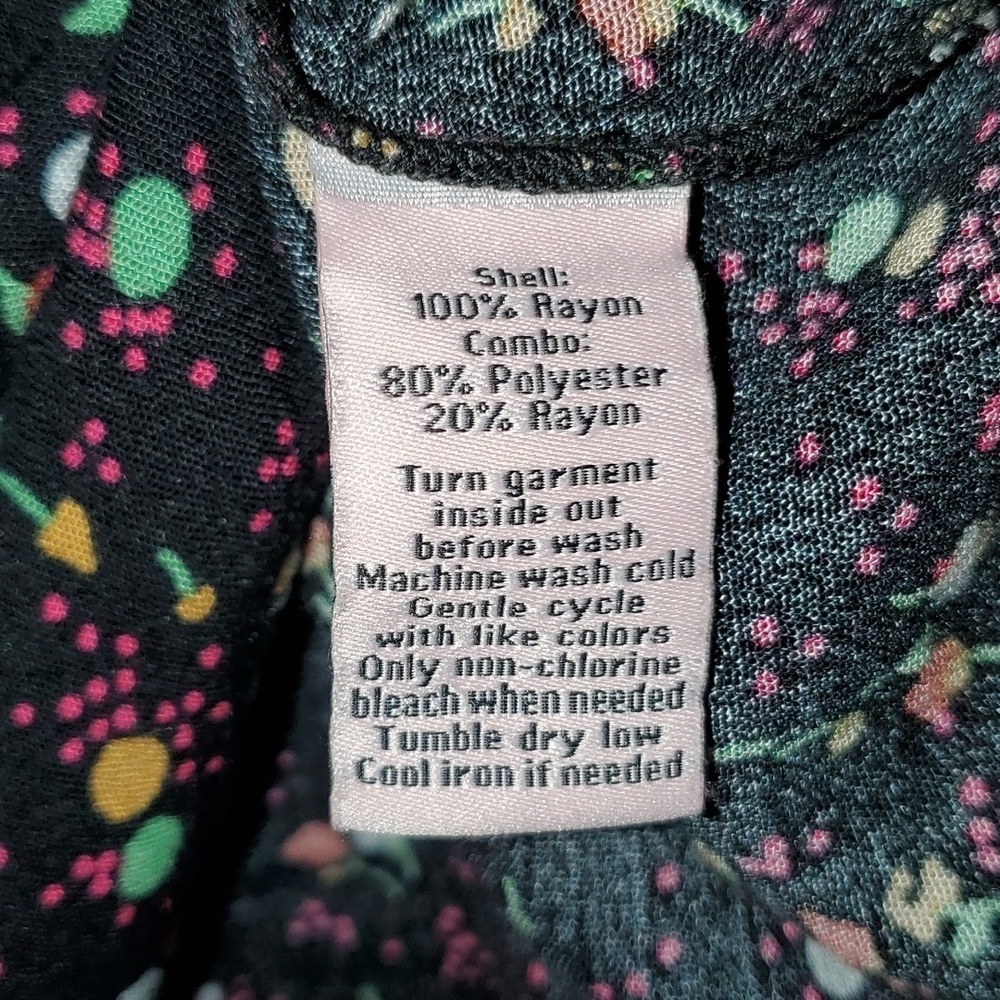 JUICY Couture Womens Black Floral Long Sleeve Blouse Size Small - Picture 5 of 6